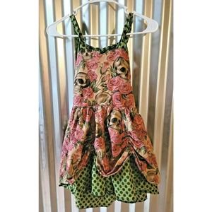 Bella and Bruisers Skull and Roses Girls Dress 7/8